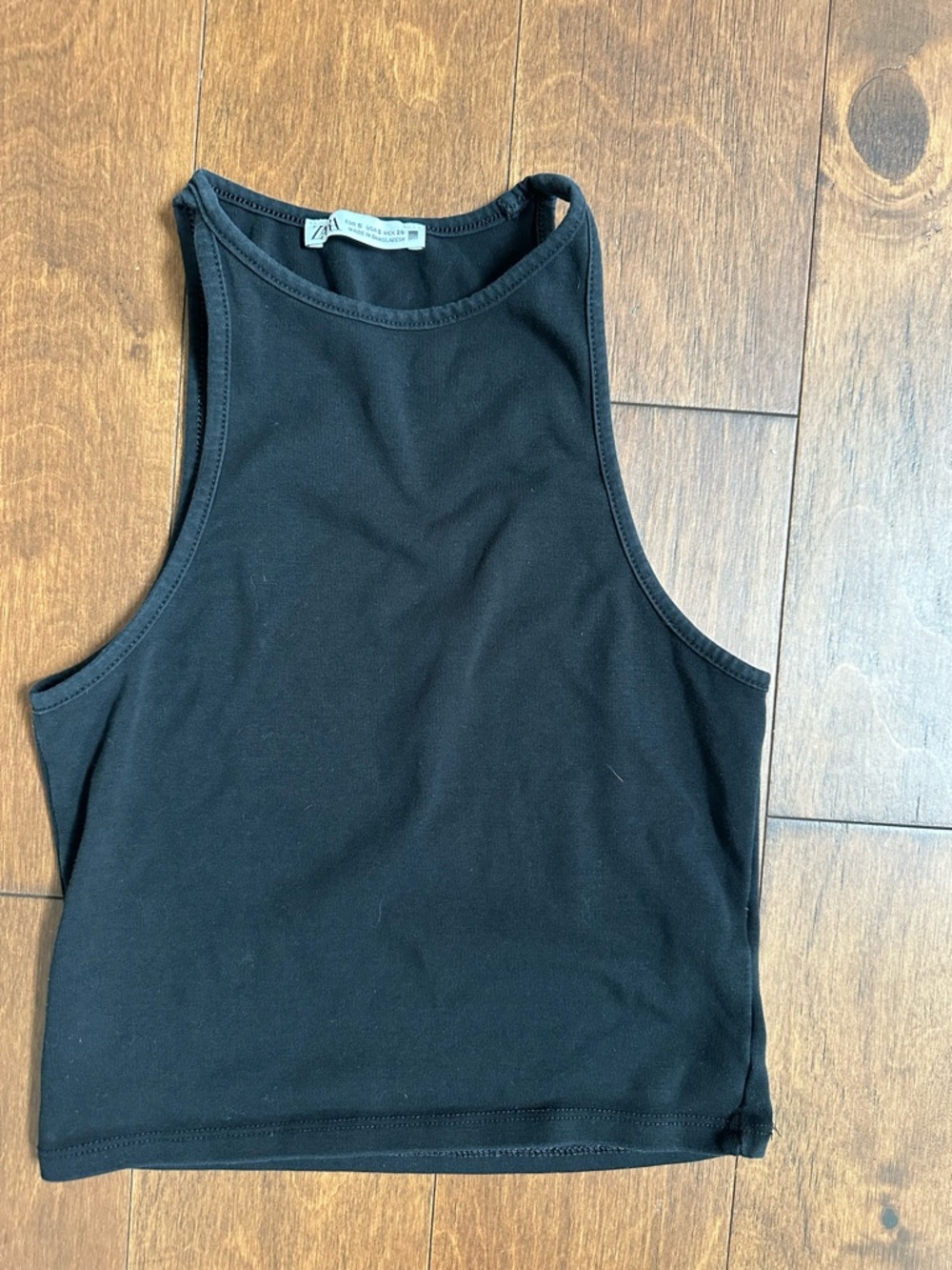 Zara Black High-Neck Crop Tank - Women